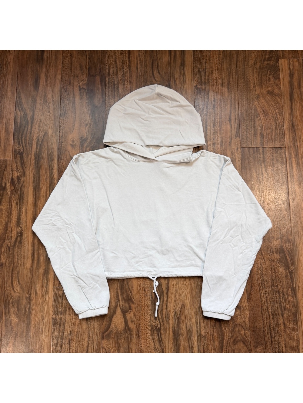 Aritzia The Group Babaton Cropped Hoodie Cinch Waist XS Light Gray Sweatshirt